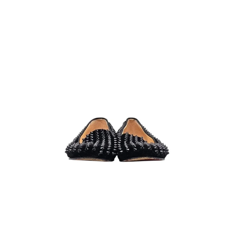 Christian Louboutin Womens Size 38/ 8 US EUC Dandelion Black Spike Loafers Flats - Picture 2 of 8